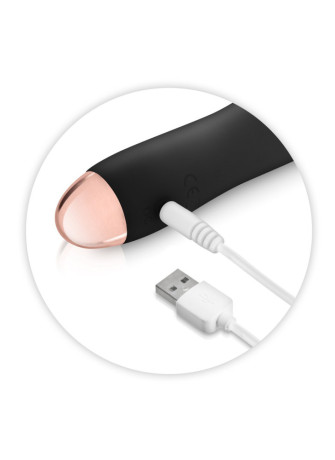 Vibromasseur noir 7 vitesses USB tête strié - CC5740180010